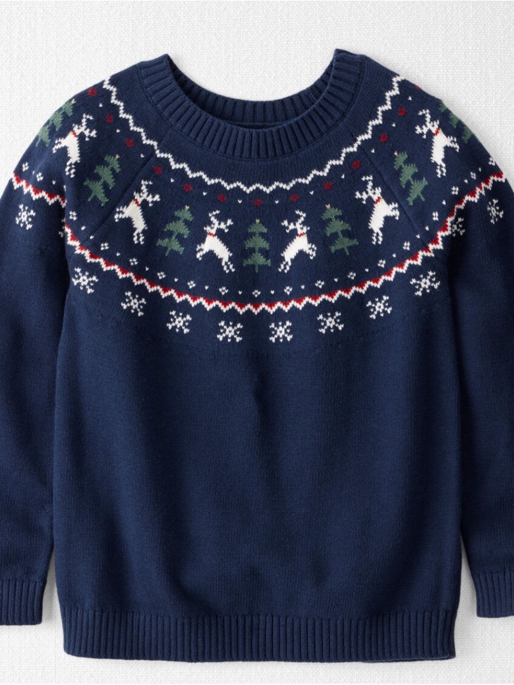 Kids Navy Fair Isle Reindeer Sweater